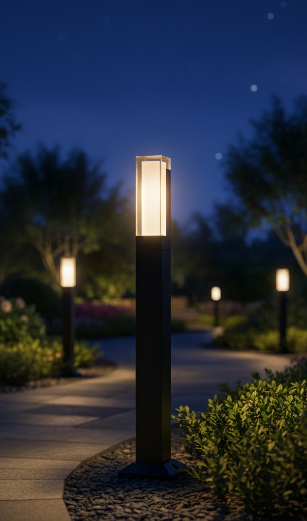 Stainless Steel Outdoor Garden Post Light - Modern Waterproof LED Standing Fixture