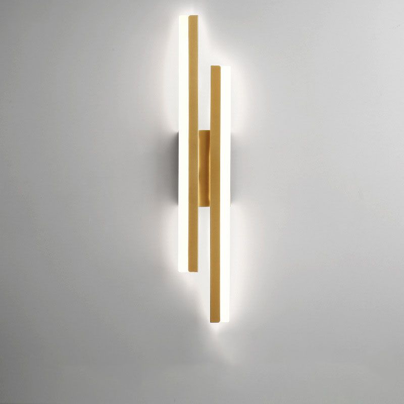 Modern Black and Gold LED Wall Sconce - Acrylic & Metal