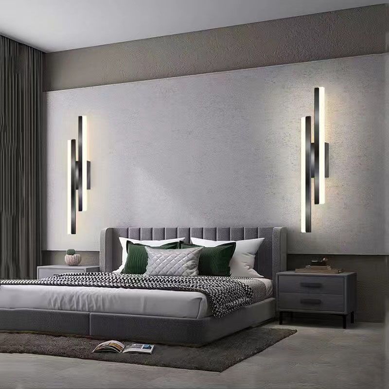 Modern Black and Gold LED Wall Sconce - Acrylic & Metal