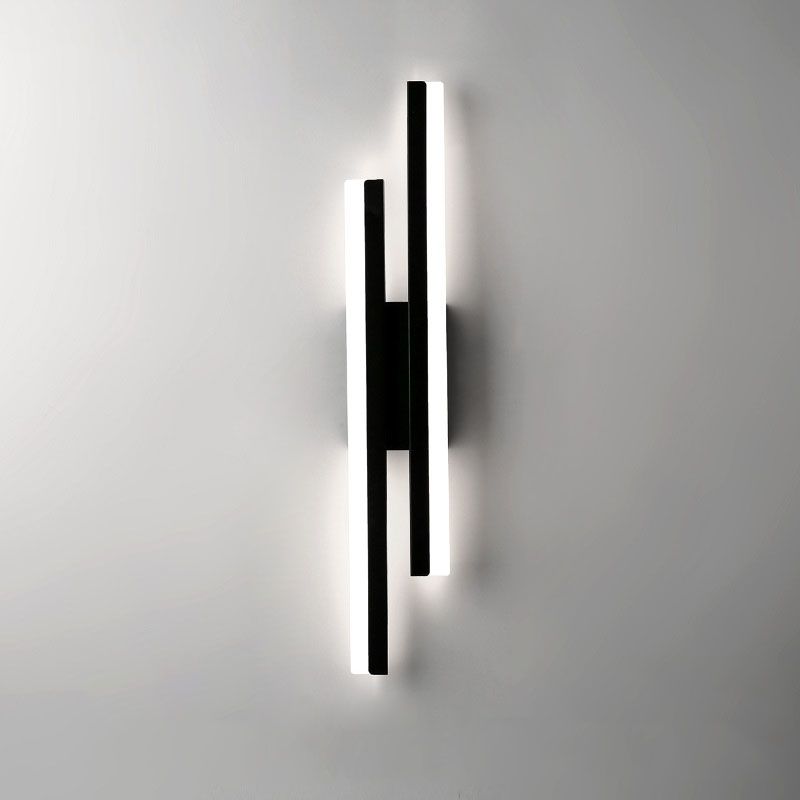 Modern Black and Gold LED Wall Sconce - Acrylic & Metal