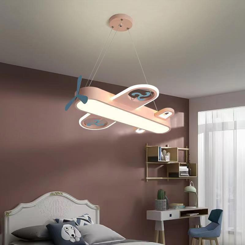 Airplane-Shaped LED Chandelier for Kids' Bedroom