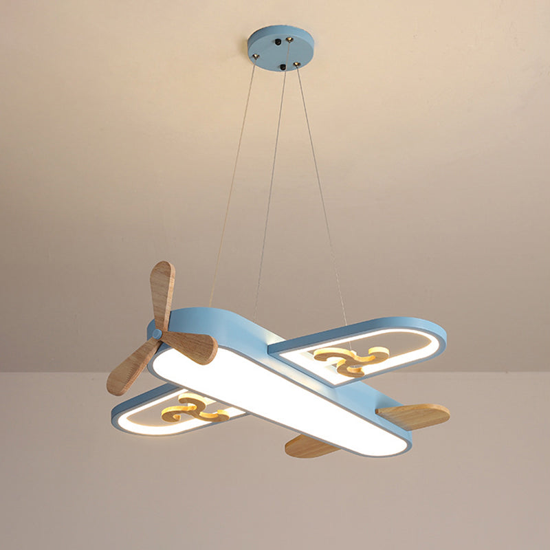 Airplane-Shaped LED Chandelier for Kids' Bedroom