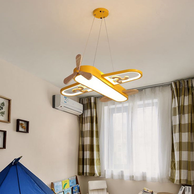 Airplane-Shaped LED Chandelier for Kids' Bedroom