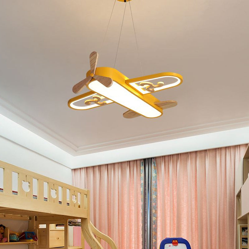 Airplane-Shaped LED Chandelier for Kids' Bedroom