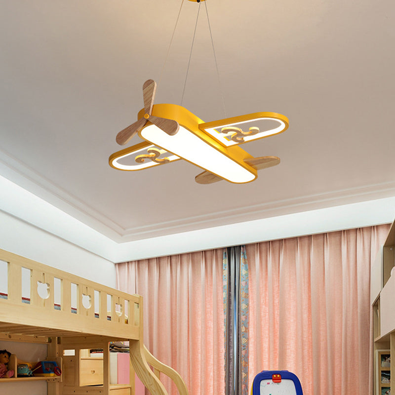 Airplane-Shaped LED Chandelier for Kids' Bedroom