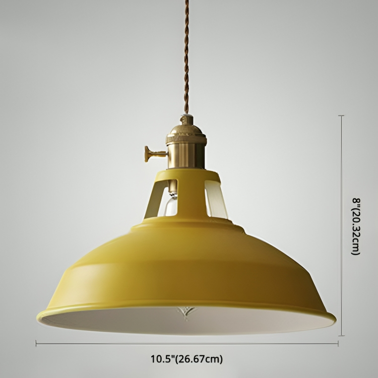 Single-Bulb Industrial Metal Pendant Light for Dining Spaces