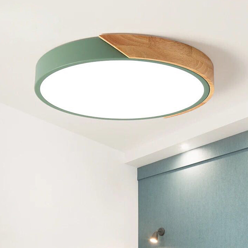 Round Acrylic & Metal LED Flush-Mount Ceiling Light for Bedrooms