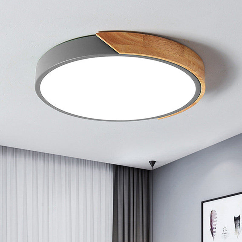 Round Acrylic & Metal LED Flush-Mount Ceiling Light for Bedrooms