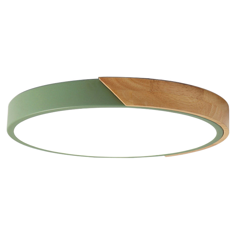 Round Acrylic & Metal LED Flush-Mount Ceiling Light for Bedrooms
