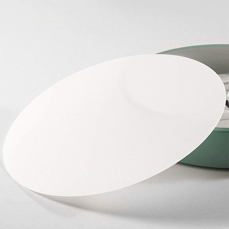 Round Acrylic & Metal LED Flush-Mount Ceiling Light for Bedrooms