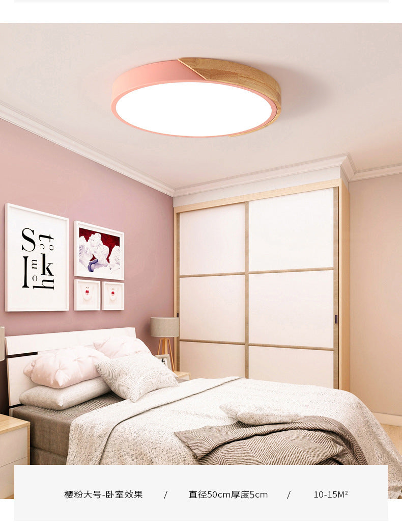 Round Acrylic & Metal LED Flush-Mount Ceiling Light for Bedrooms