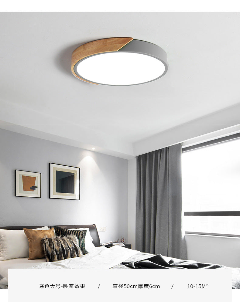 Round Acrylic & Metal LED Flush-Mount Ceiling Light for Bedrooms