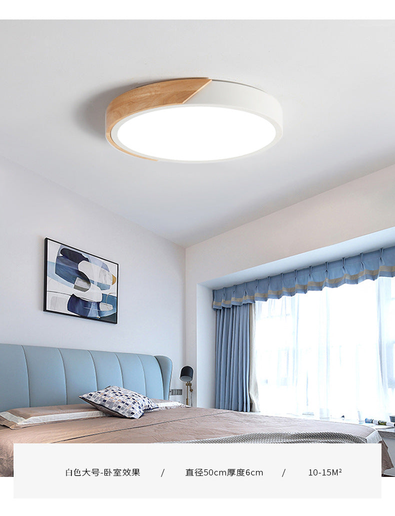Round Acrylic & Metal LED Flush-Mount Ceiling Light for Bedrooms