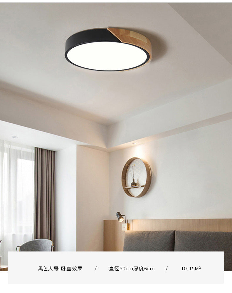 Round Acrylic & Metal LED Flush-Mount Ceiling Light for Bedrooms