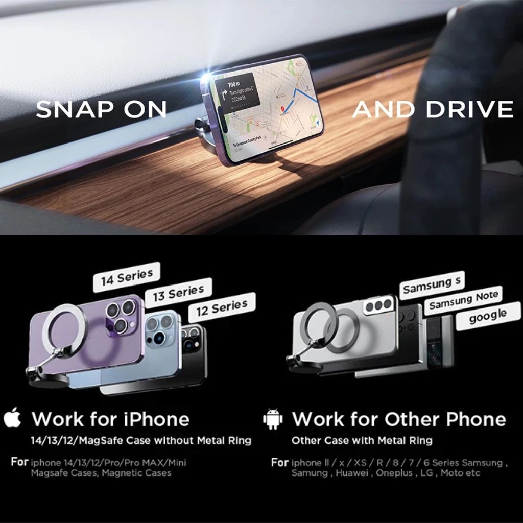 360-Degree Adjustable Magnetic Car Phone Mount