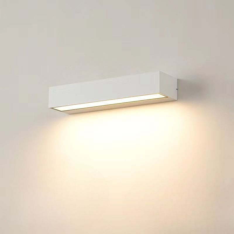 Sleek Linear White LED Wall Light for Bathroom, Bedroom, or Living Room – Metal and Acrylic