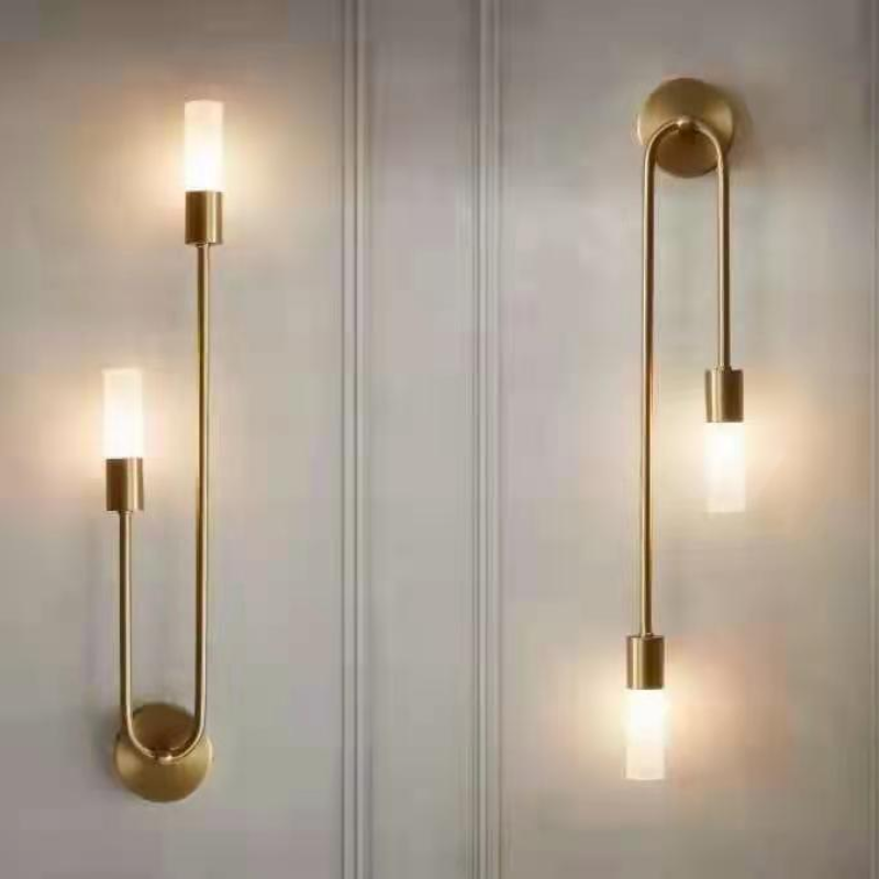 Meza Gold 2-Light Stick Wall Sconce for Living Rooms