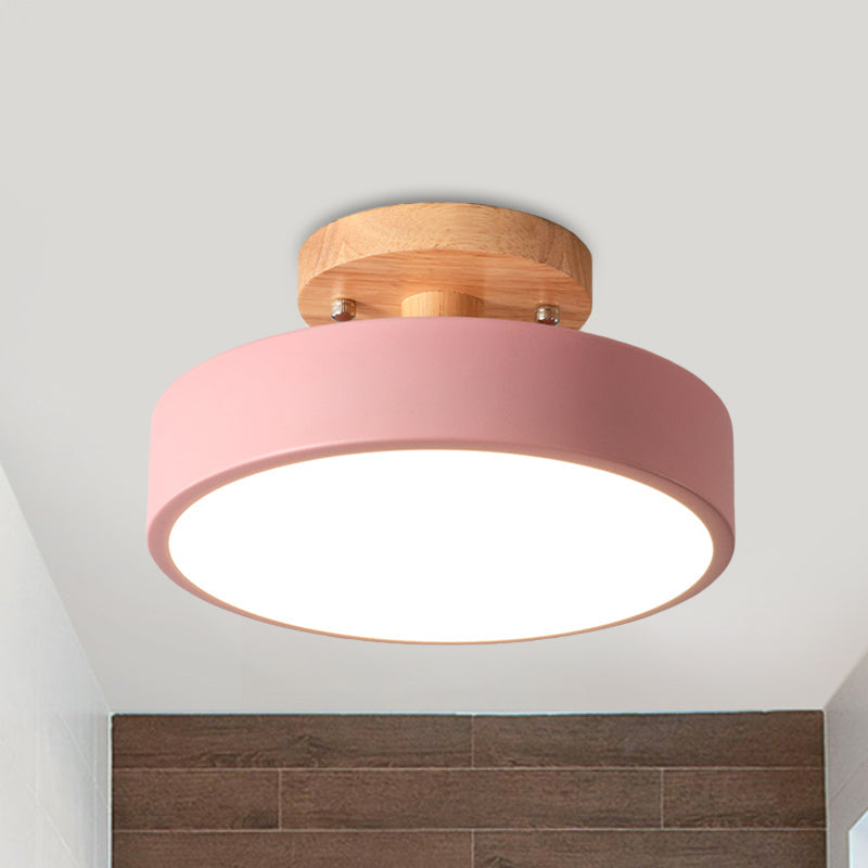 Wooden Scandinavian LED Ceiling Light for Hallways