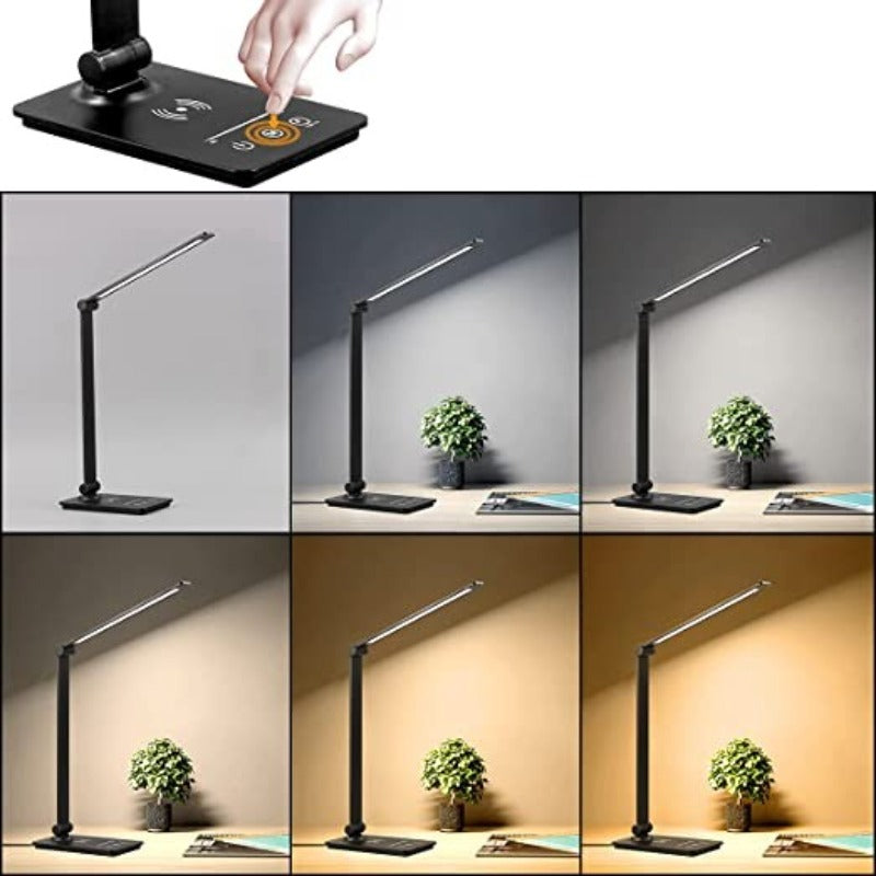 LED Desk Lamp with Wireless Charger and Touch Control – 5 Color Modes and Full Dimming