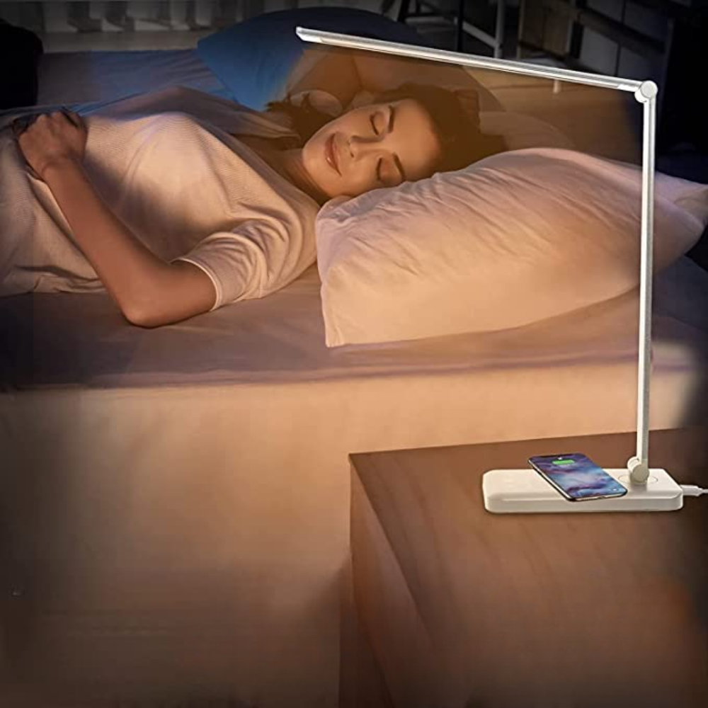 LED Desk Lamp with USB Charging Port, 5 Light Modes and Brightness Levels