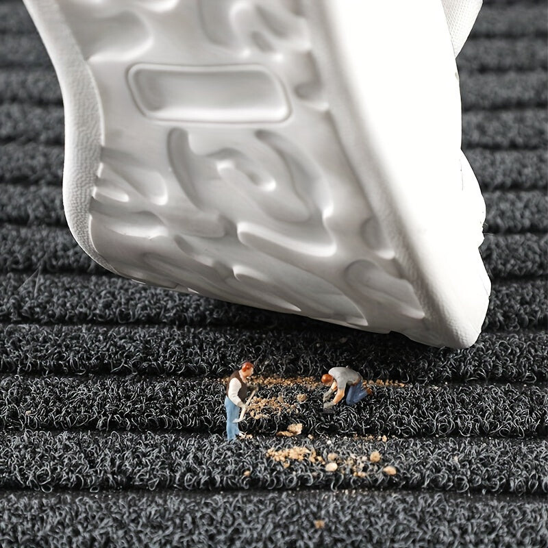 All-Season Weather-Resistant Striped Indoor/Outdoor Mat – Durable, Non-Slip, Stain and Fade Resistant Low-Profile Rug
