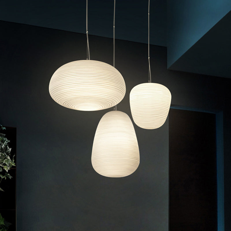 Ribbed Glass Ceiling Pendant Light
