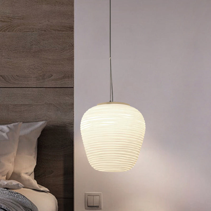 Ribbed Glass Ceiling Pendant Light