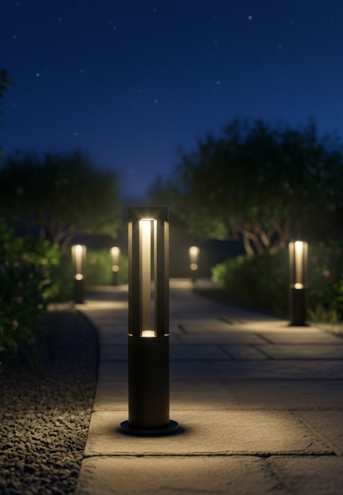 Stainless Steel Outdoor Garden Post Light - Modern Waterproof LED Standing Fixture