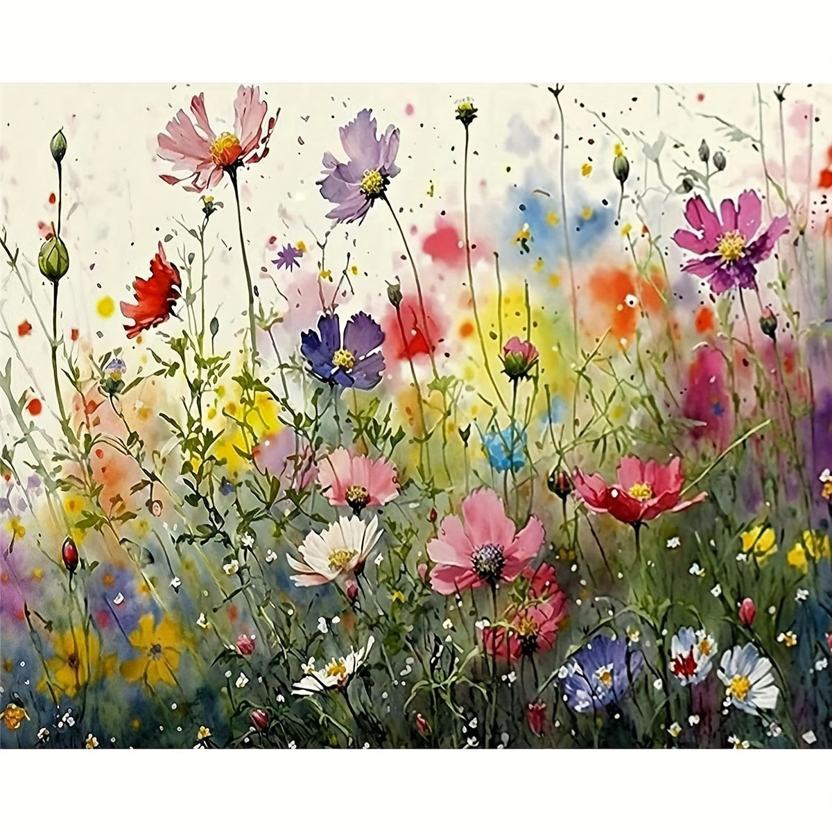 Floral Paint-by-Numbers Kit - Beginner Friendly, Unframed 16x20 in