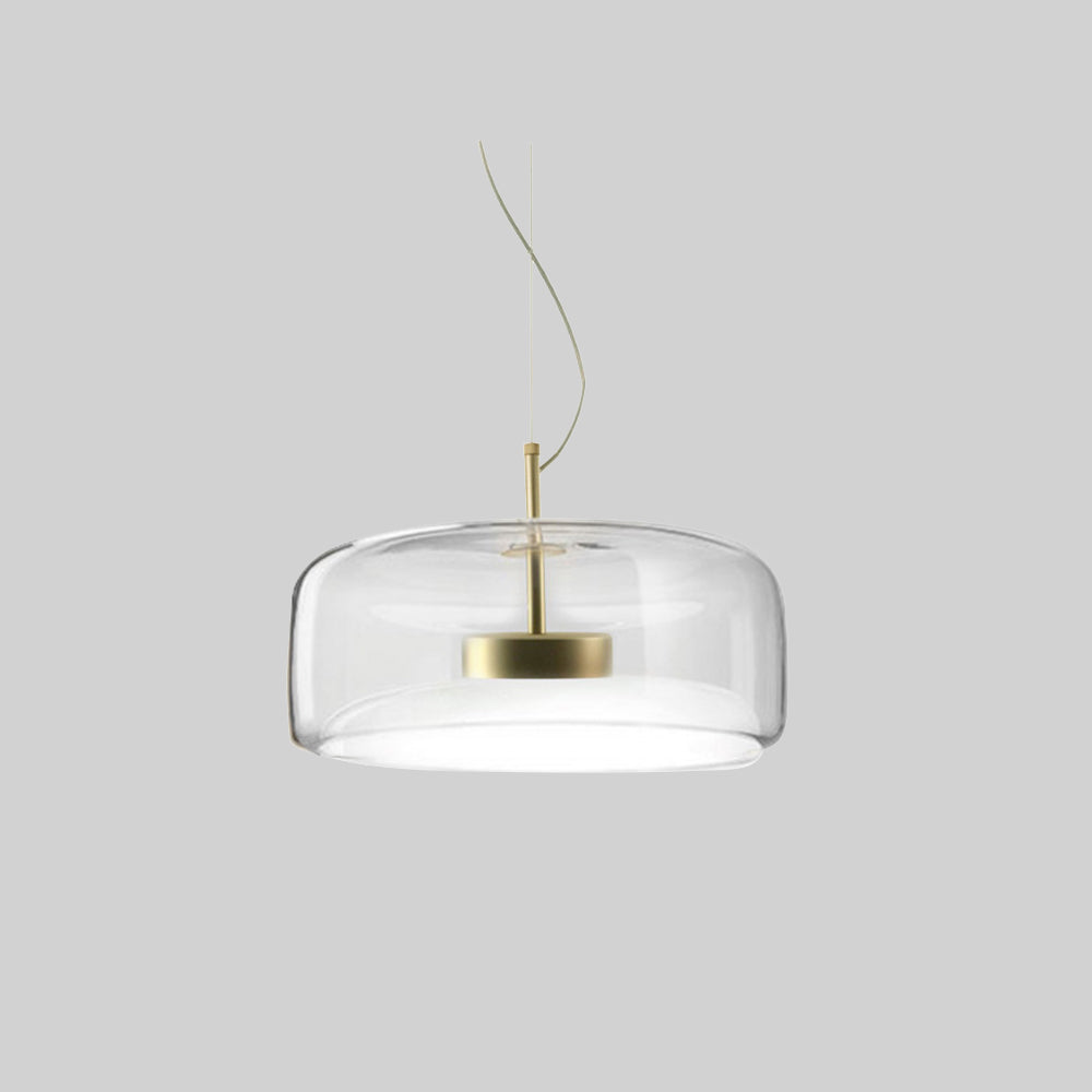 Golden Metal & Glass Retro LED Pendant Light