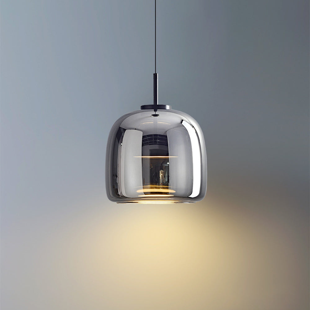 Golden Metal & Glass Retro LED Pendant Light