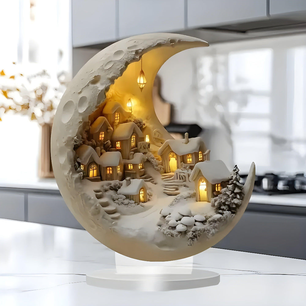 Acrylic Moon Village Decorative Accent for Home Decor 2