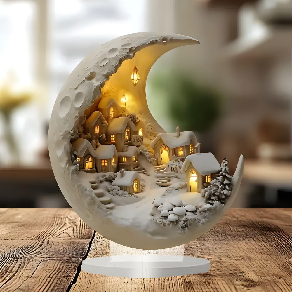 Acrylic Moon Village Decorative Accent for Home Decor 3