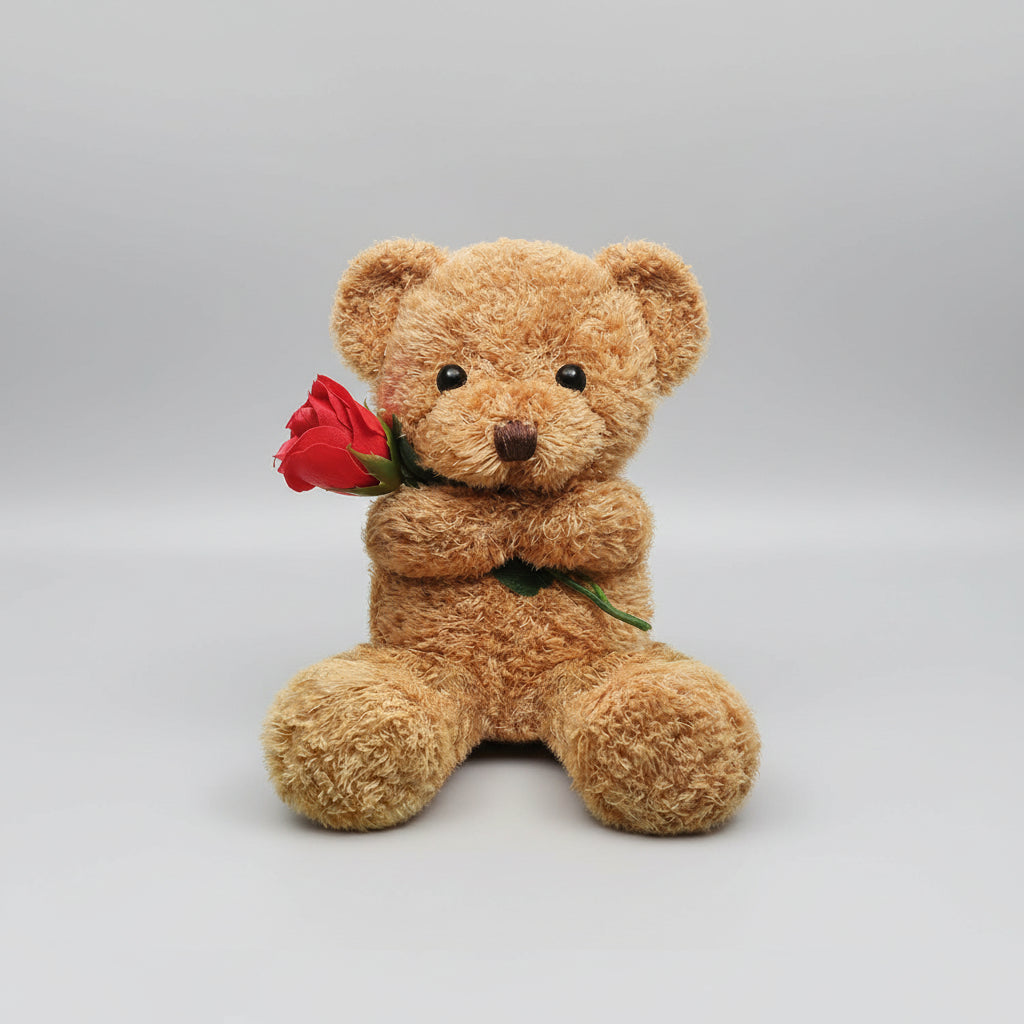 Rose Bear Plush Toy - Cute Valentine's Day Gift
