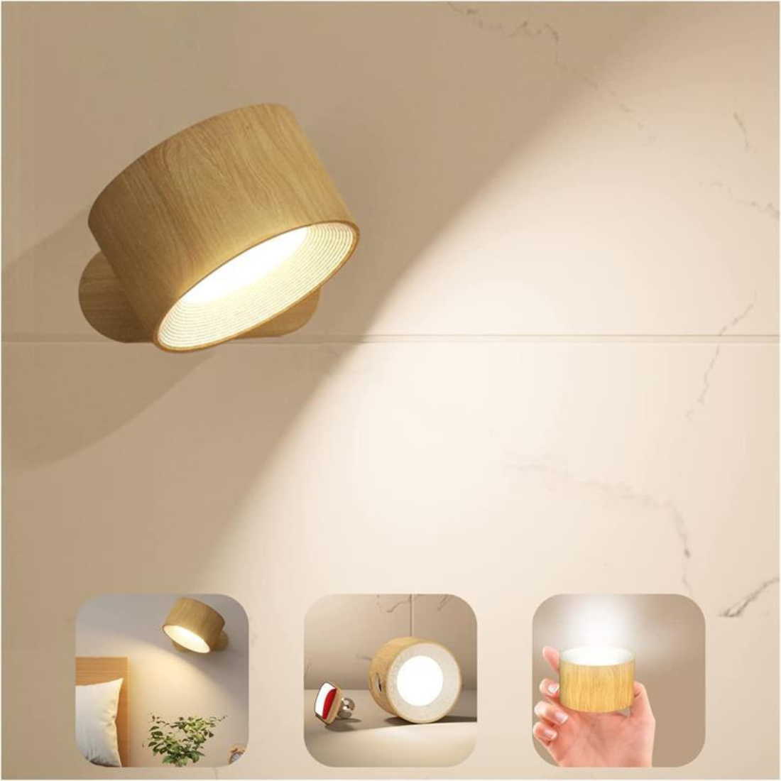 Rechargeable Cordless 360° Wall Light