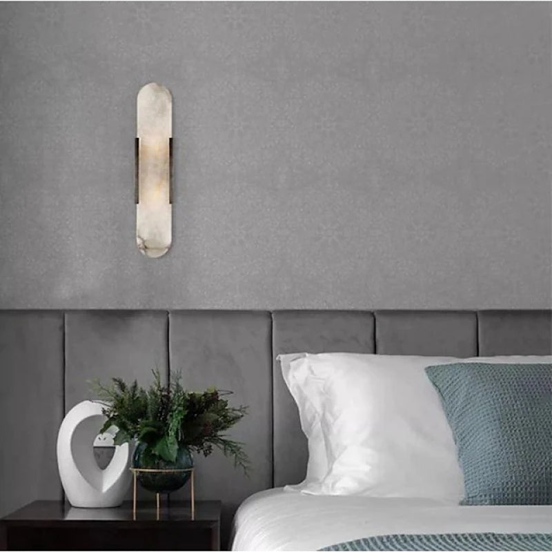Black and Gold LED Wall Sconce - Metal & Dolomite
