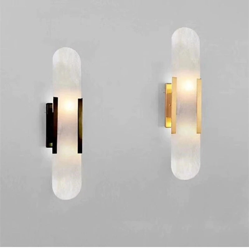 Black and Gold LED Wall Sconce - Metal & Dolomite