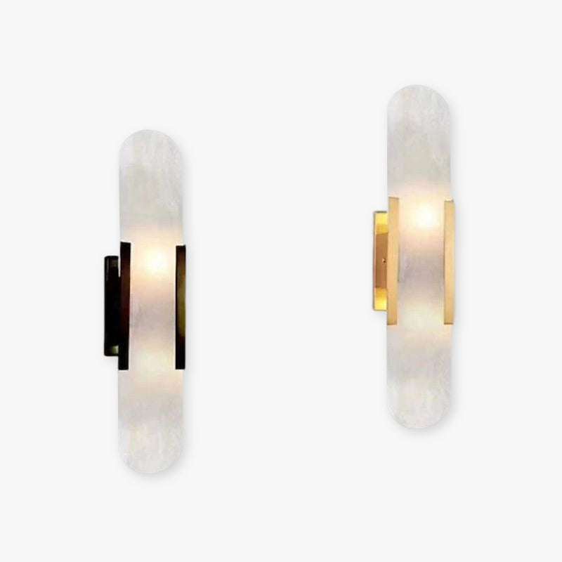 Black and Gold LED Wall Sconce - Metal & Dolomite