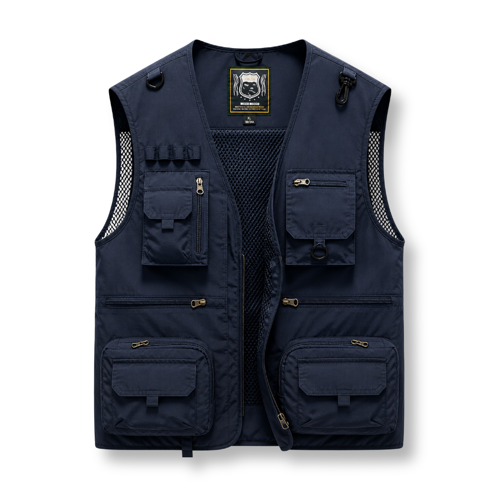 Men's Lightweight Multi-Pocket Zip Travel Vest