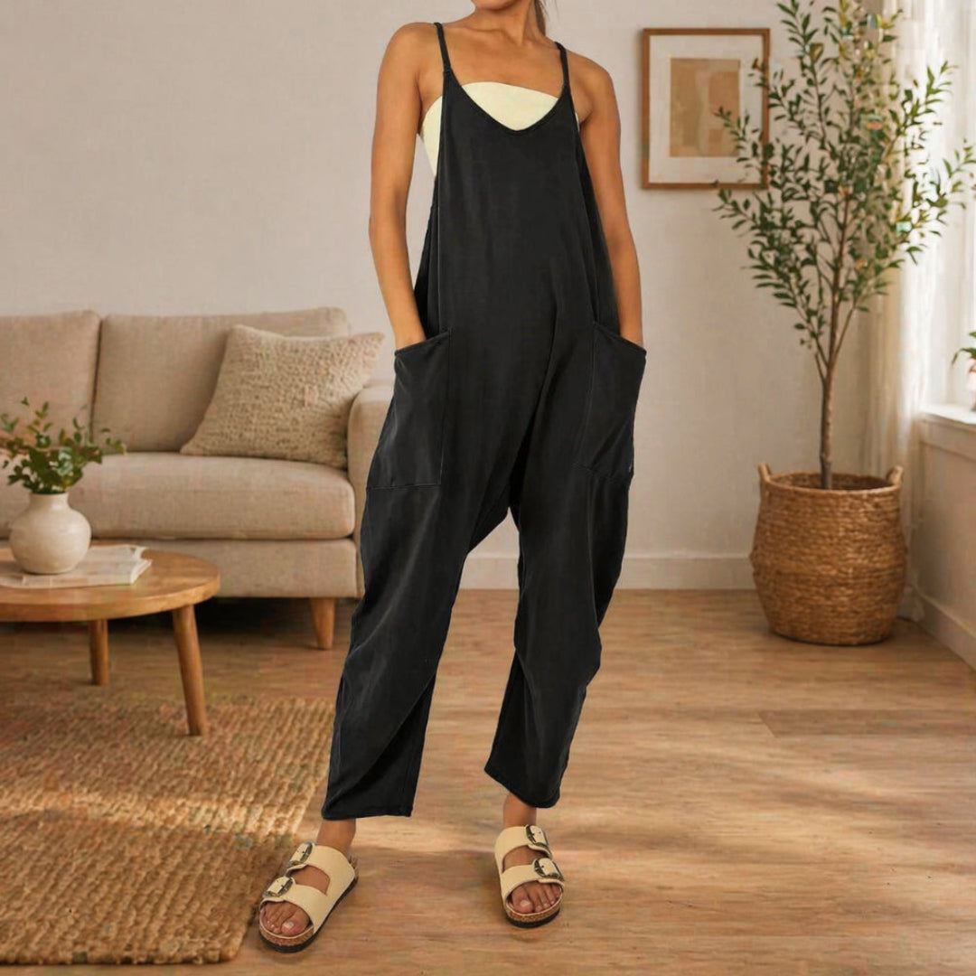 Women's Sleeveless Wide-Leg Casual Jumpsuit