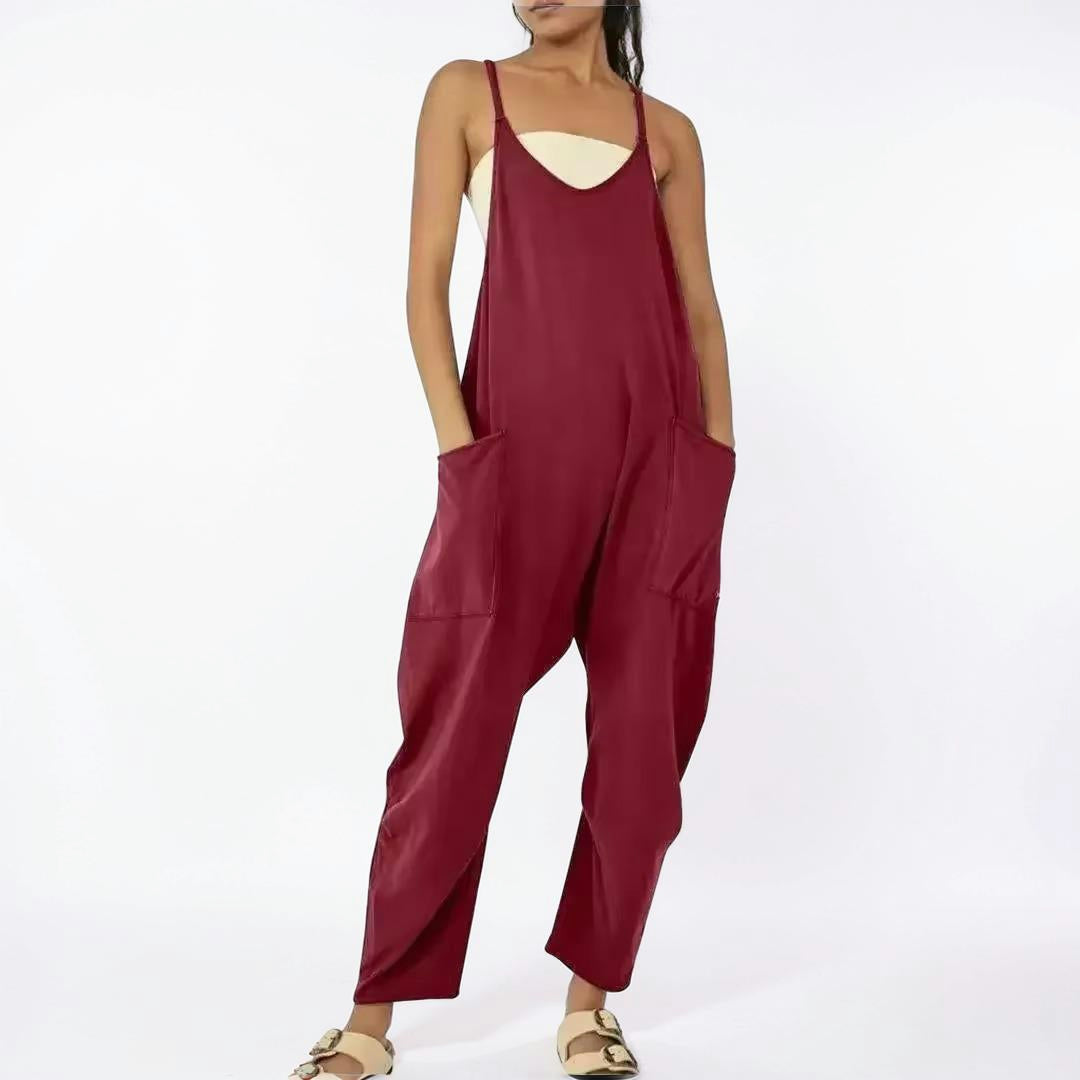 Women's Sleeveless Wide-Leg Casual Jumpsuit