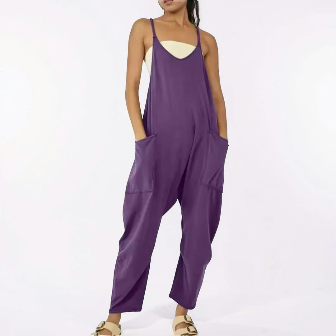 Women's Sleeveless Wide-Leg Casual Jumpsuit