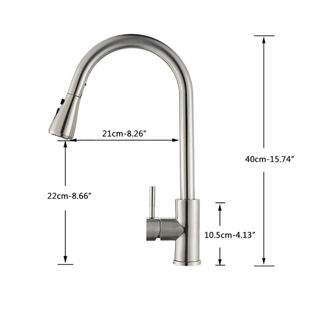 Flexible Pull-Down Kitchen Sink Faucet with Spray Head