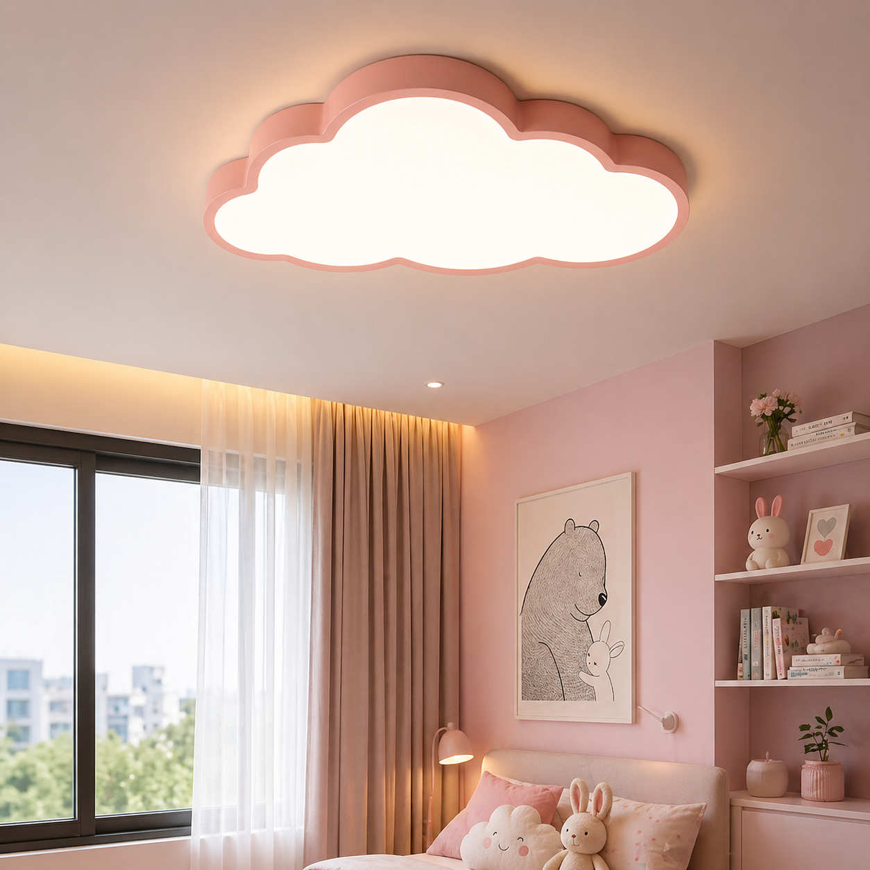 Cloud-Shaped LED Ceiling Light for Kids' Rooms