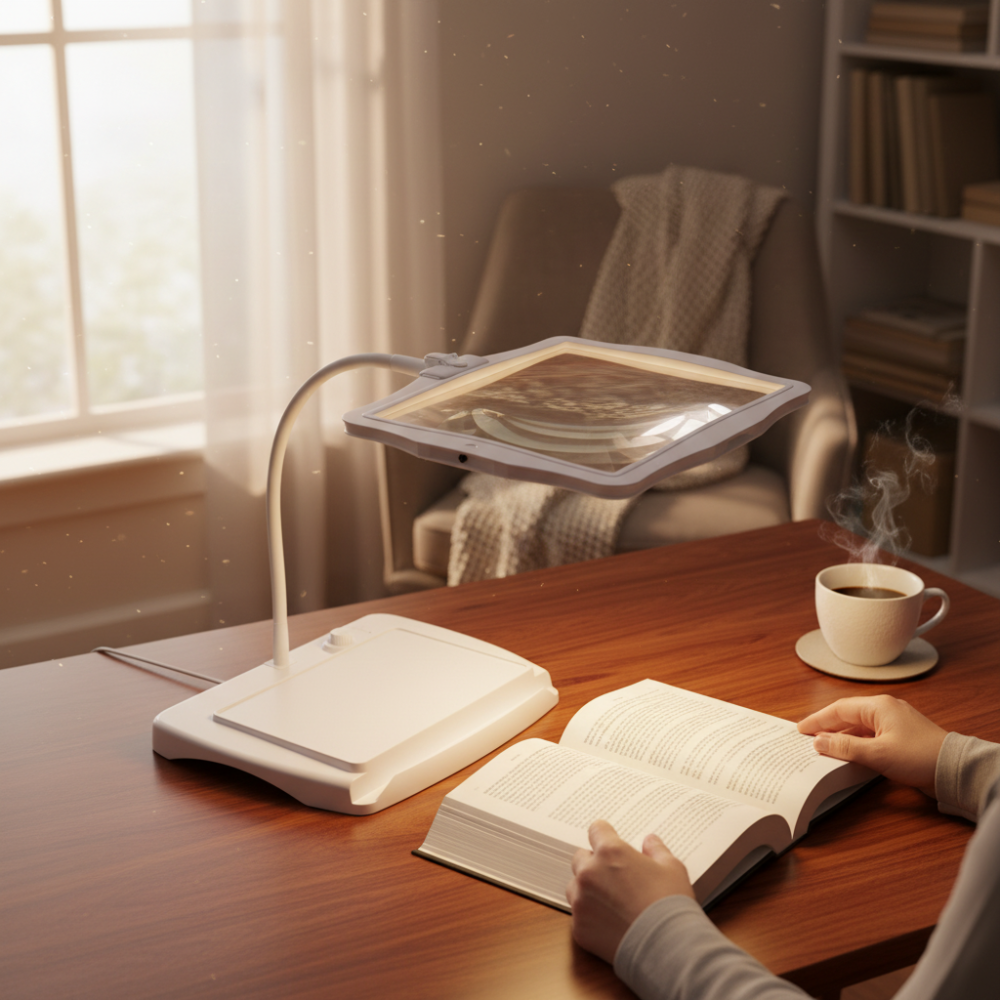 Flexible Arm LED Desk Lamp with Magnifying Glass