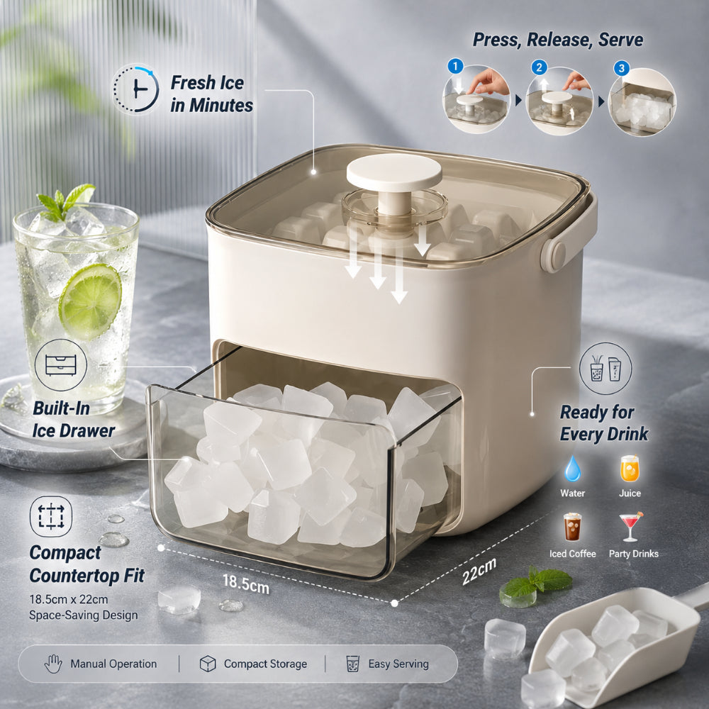 Compact Manual Ice Cube Maker