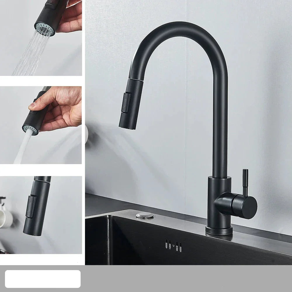 Flexible Pull-Down Kitchen Sink Faucet with Spray Head