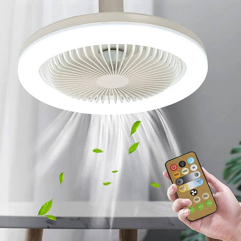Remote-Controlled LED Ceiling Fan with Universal Light Fitting