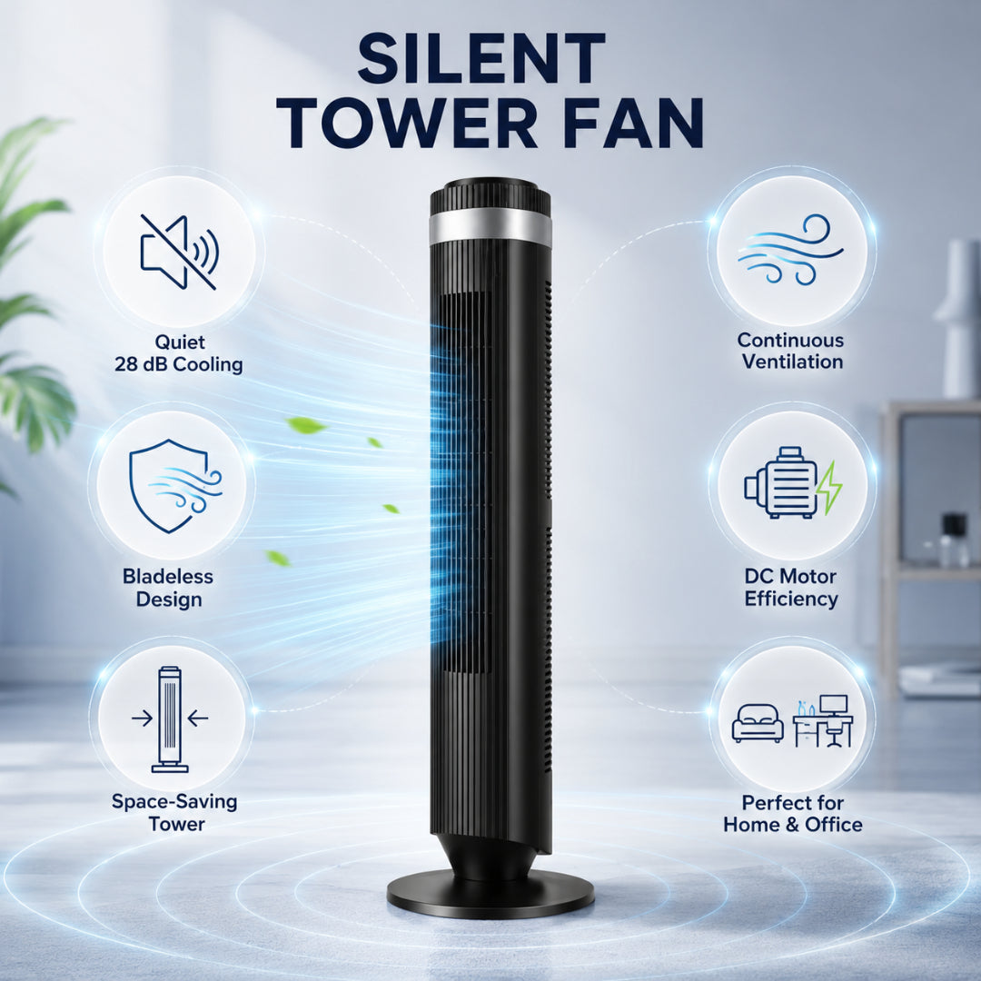 Silent Tower Fan for Indoor Cooling