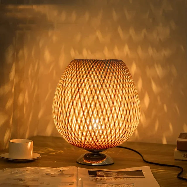 Vintage Bamboo Accent Table Lamp